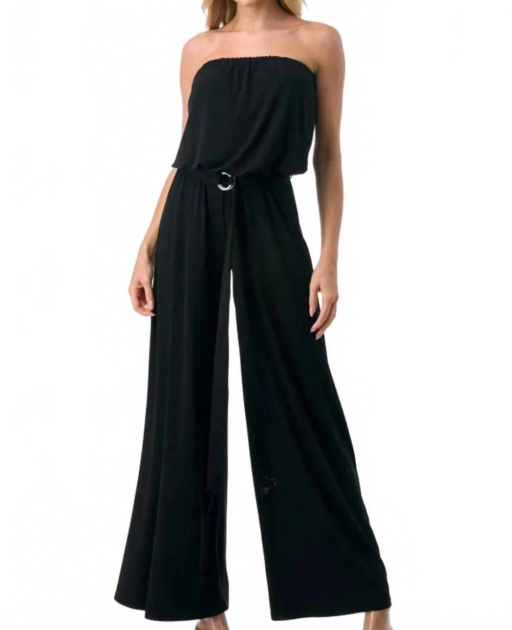 NEW ARIELLA tube wide leg jumpsuit in black
